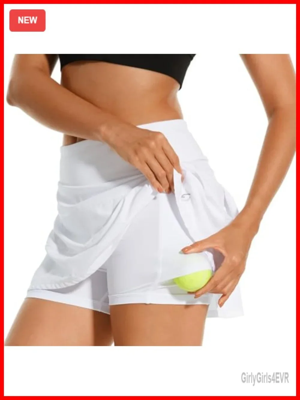 Pleated Tennis Skort with Built-in Shorts, 3 Pockets, Athletic Golf Skirt
